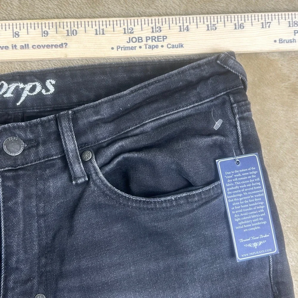 PRPS Goods & Co Men 32‎ Le Sabre Japanese Denim Slim Fit Black Indigo Rinse Wash